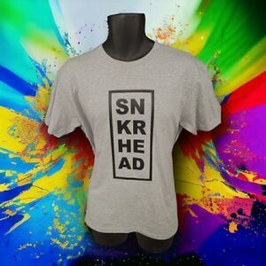 MEN'S SNEAKER HEAD T-SHIRT. PEOPLE WHO LOVE SNEAKERS. GREY 100% COTTON  UNISEX